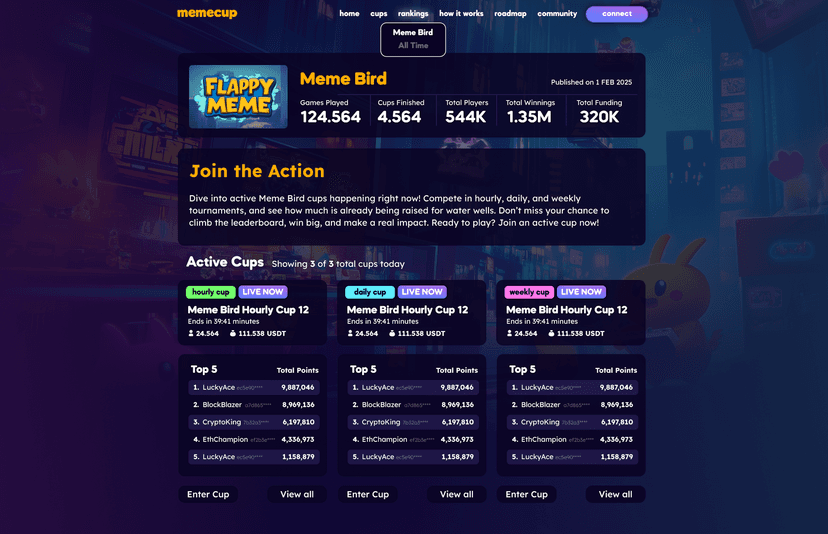 Live leaderboards & history